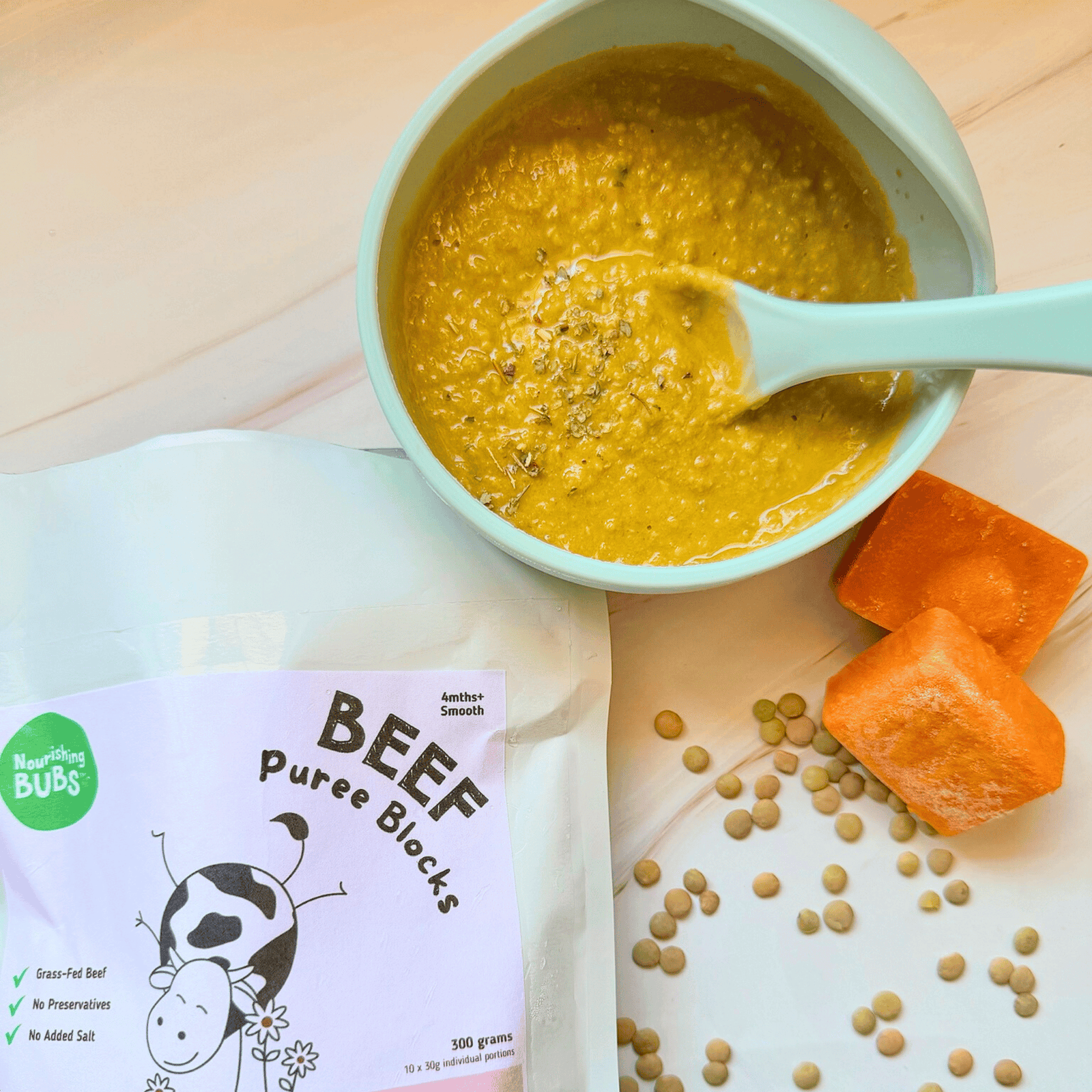 No cook beef bolognese puree