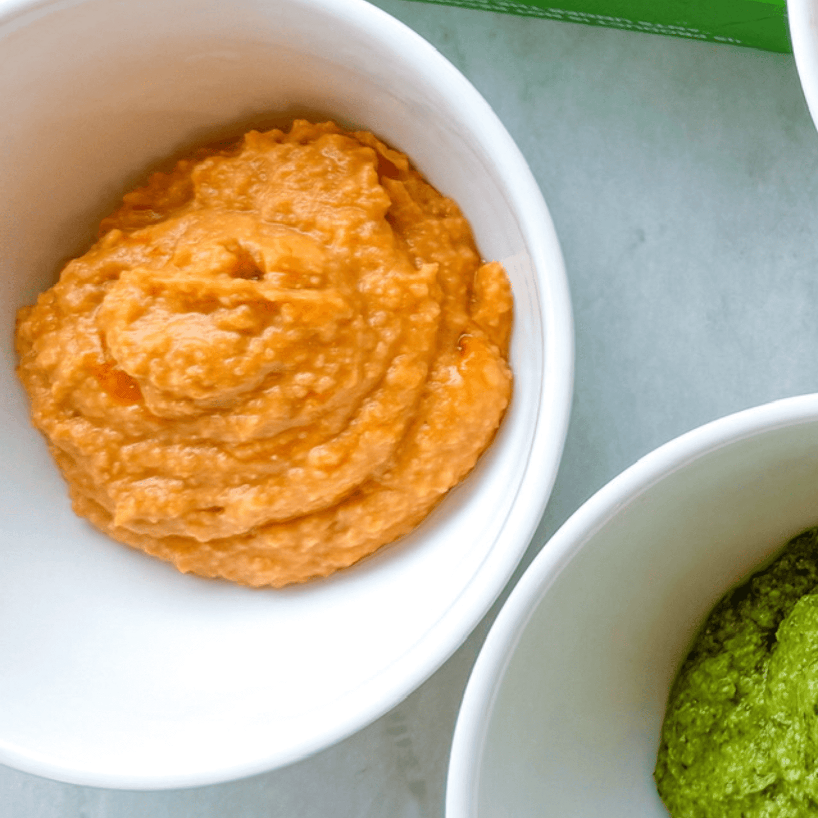 Carrot hummus for babies and toddlers