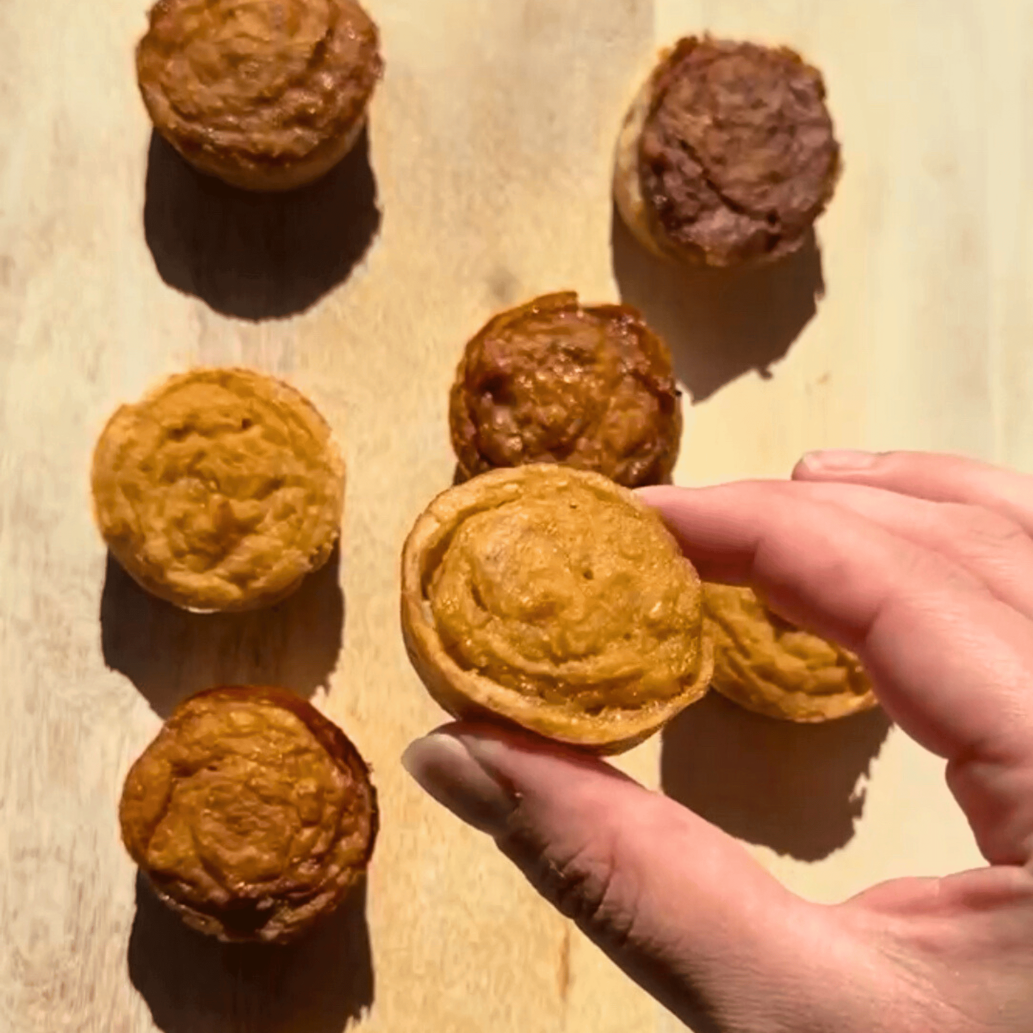 pancake muffins with fruit puree swirls for babies and toddlers