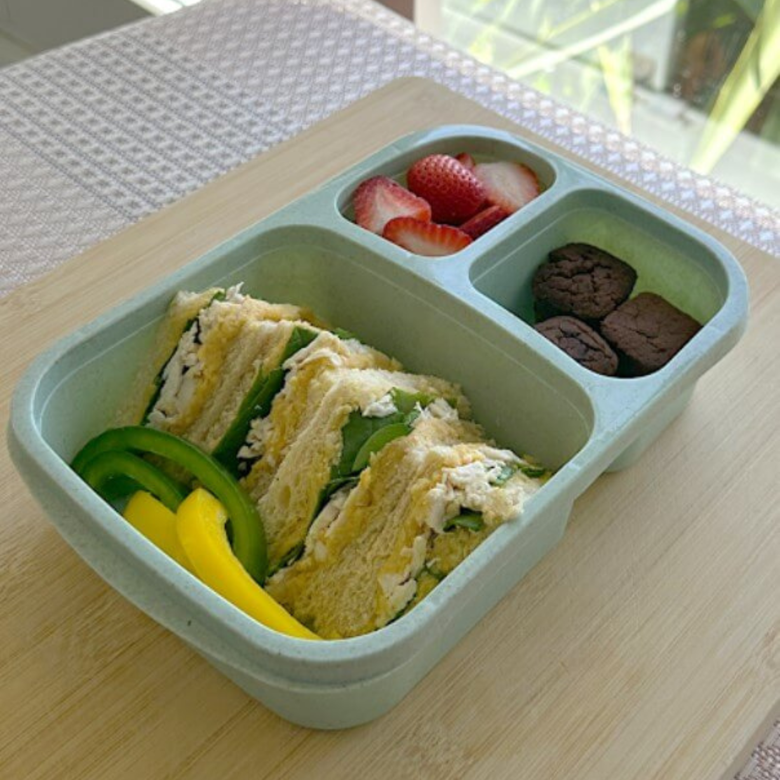 Nourishing Toddler Lunchbox 2 ft. Mandy’s Black Bean & Date Brownies