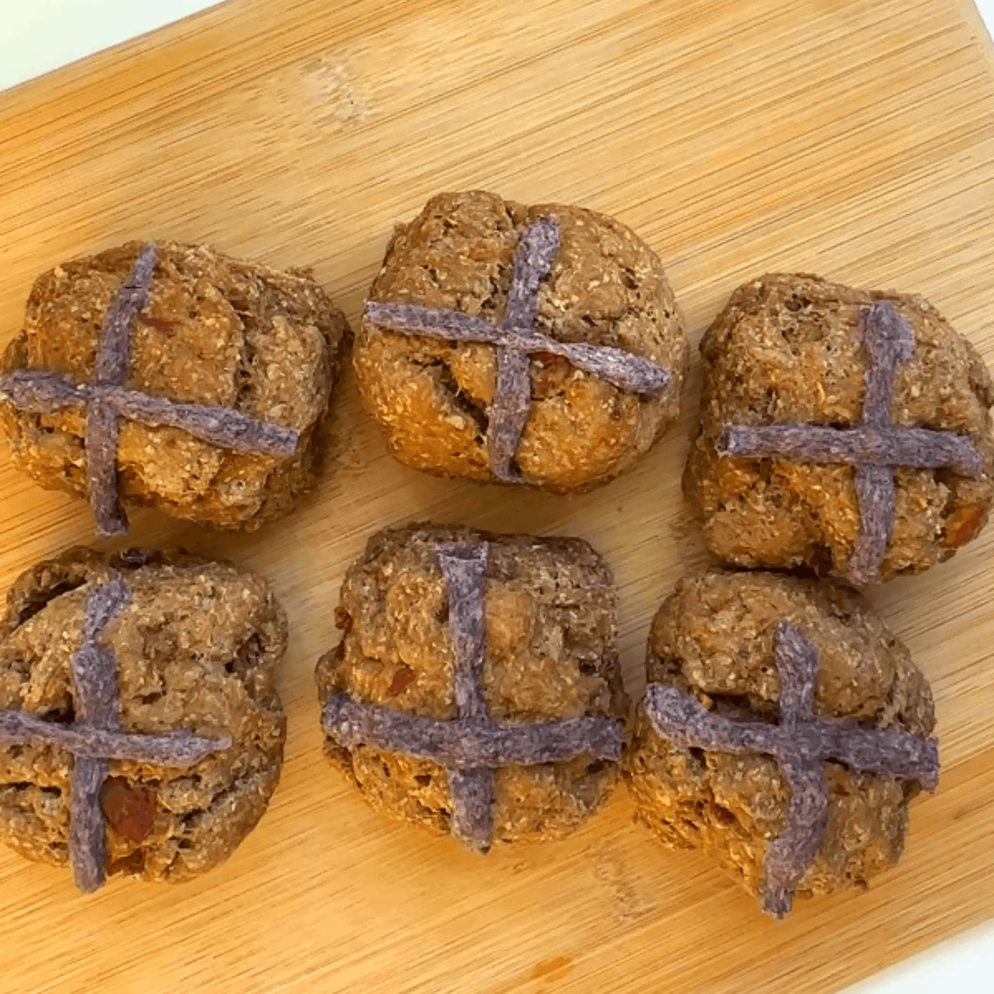 Blueberry Carob Hot Cross Buns