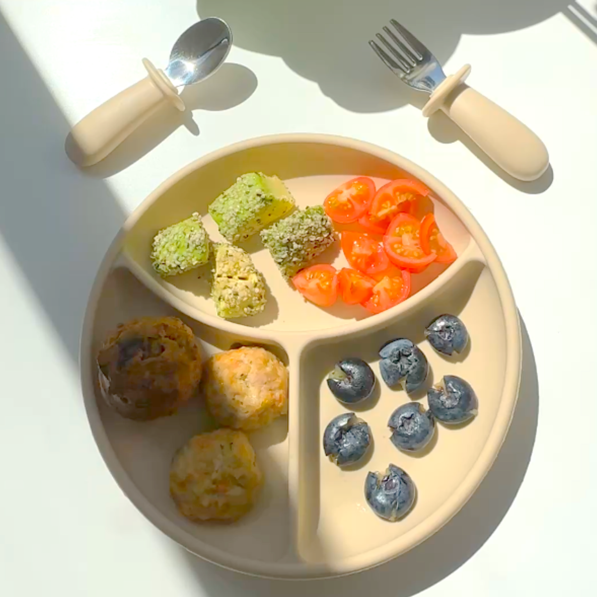 Turkey Meatballs and Pumpkin, Date & Spice Muffins - Easy No-Cook Toddler Meal