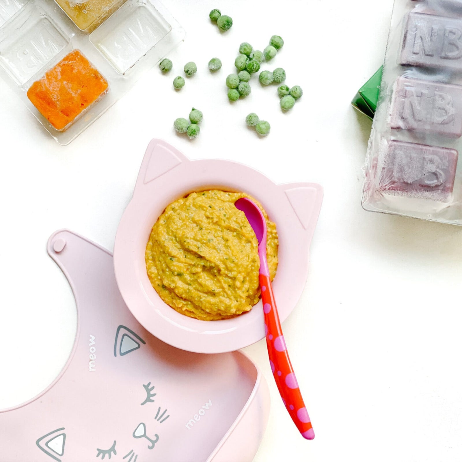 Salmon, Pumpkin, Zucchini & Pea Puree