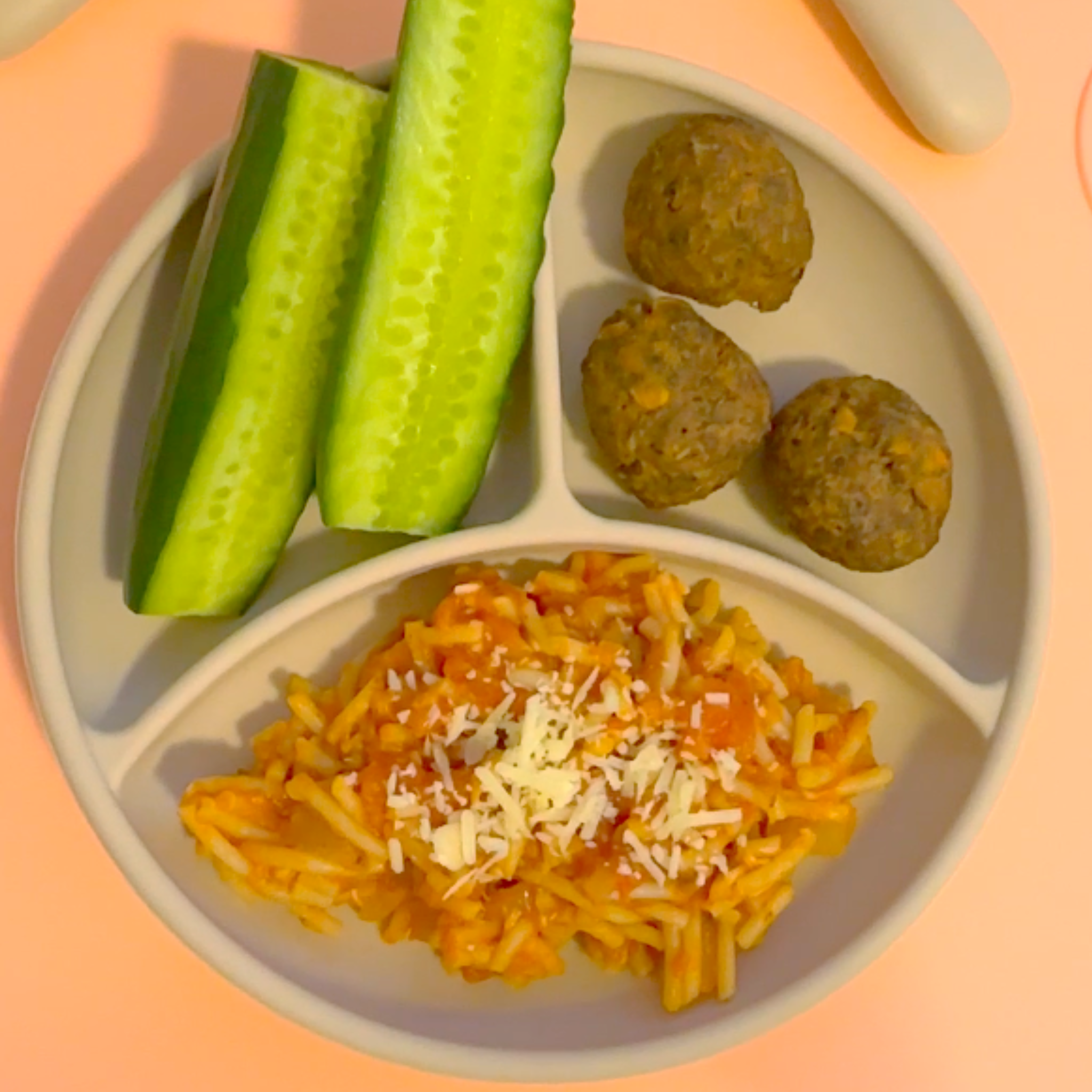 Spaghetti and Meatballs - Build a Family Plate Edition