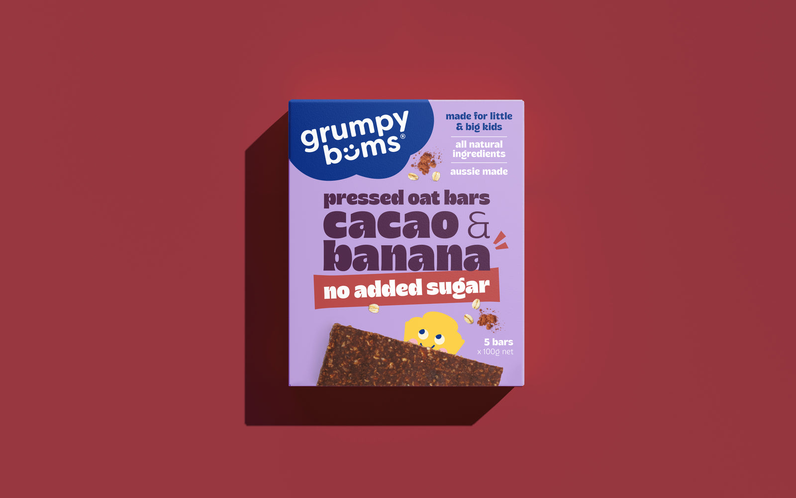Grumpy Bums Cacao Banana Pressed Oat Bars (5 pack)