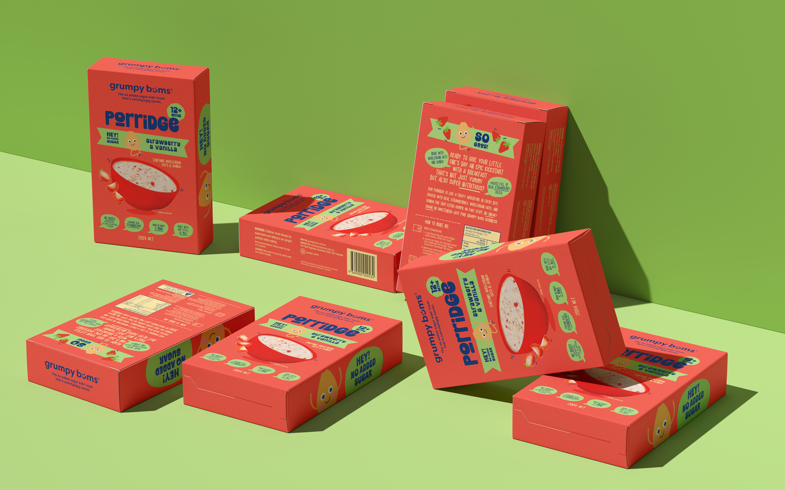 NEW! Grumpy Bums Strawberry Vanilla Porridge (300g)