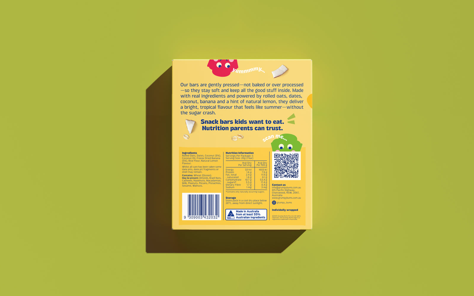 Grumpy Bums Tropical Pressed Oat Bars (5 pack)