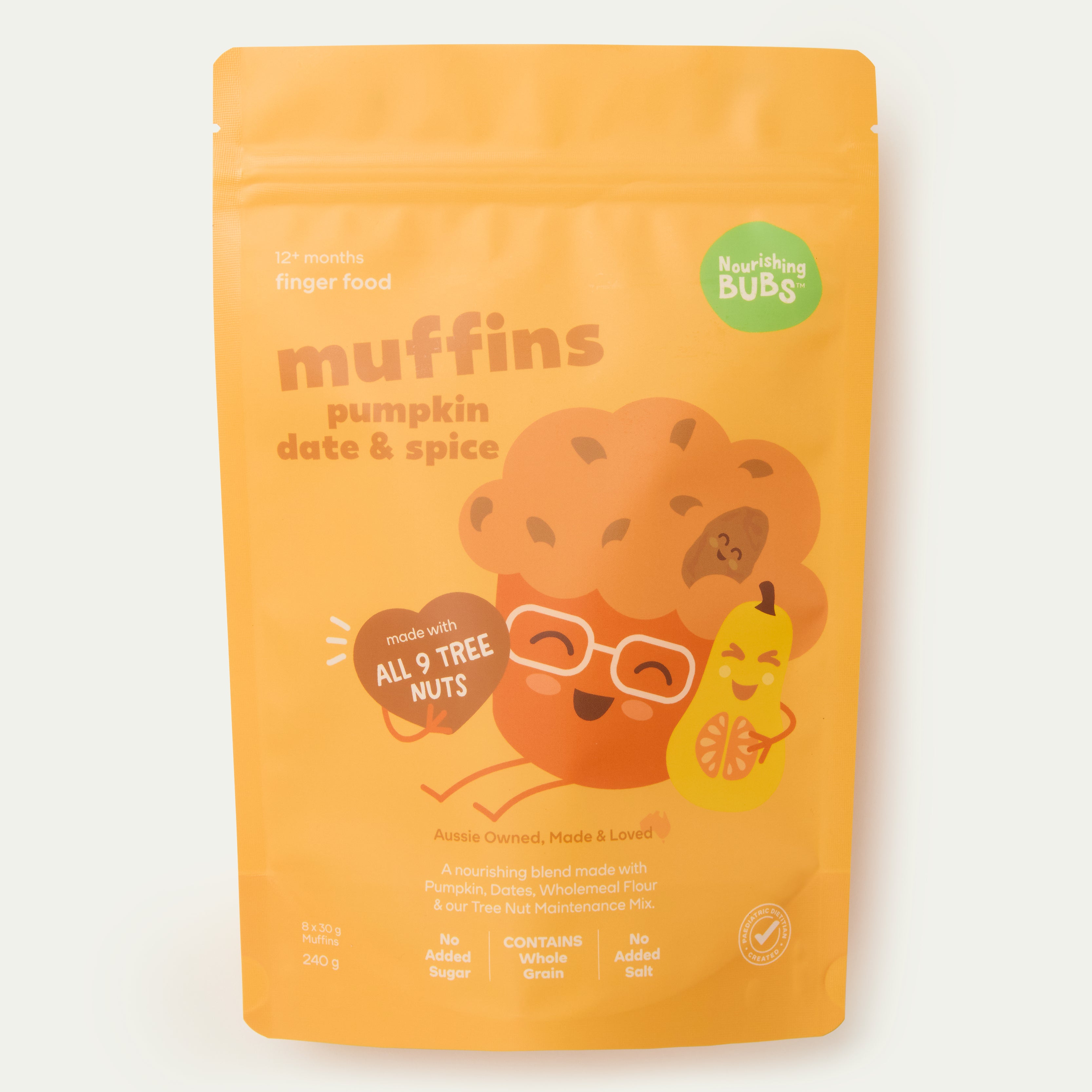 Nourishing Bubs Pumpkin, Date and Spice Muffins, healthy toddler snack pouch