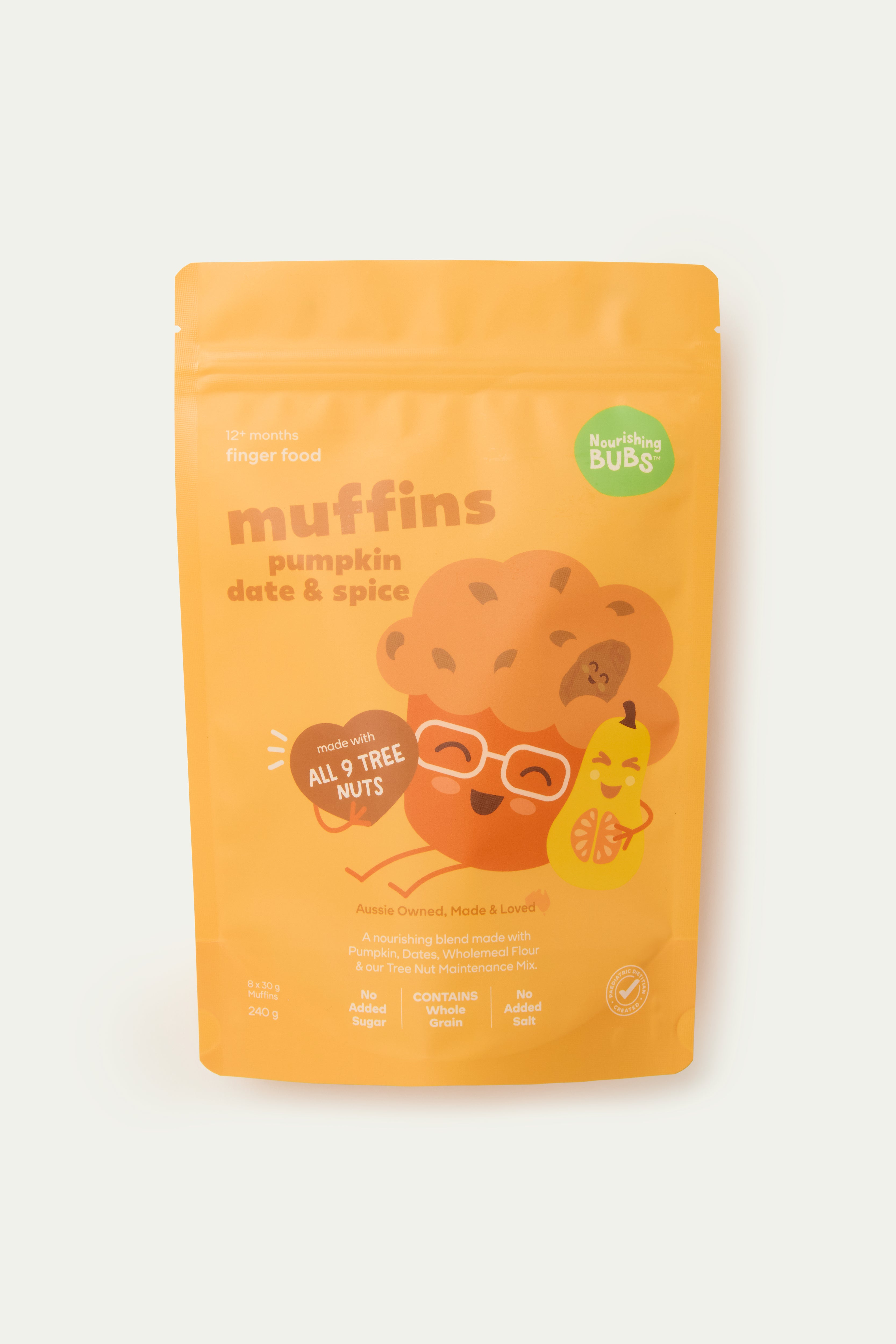 Nourishing Bubs Pumpkin, Date and Spice Muffins, healthy toddler snack pouch