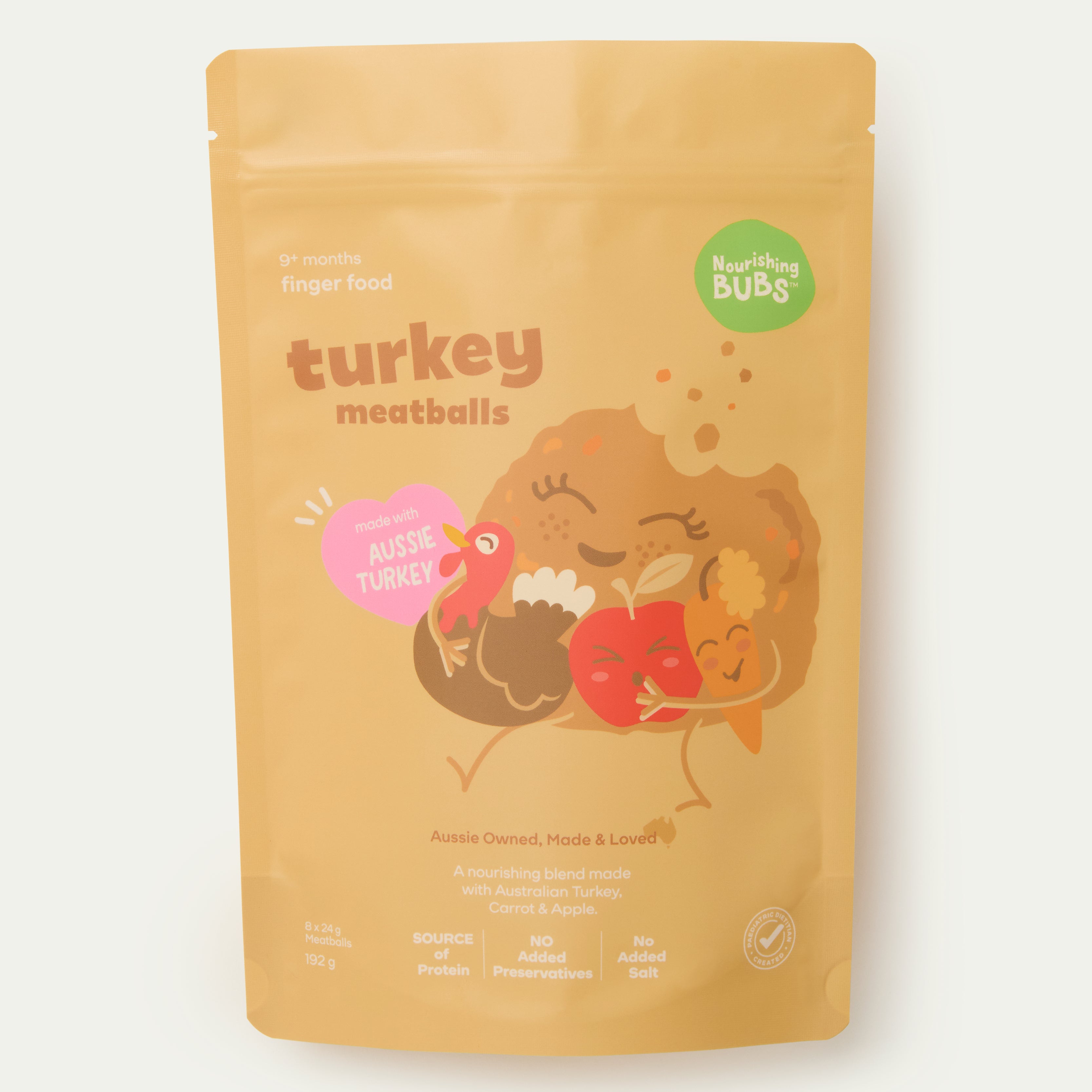 Nourishing Bubs Turkey Meatballs, baby and toddler finger food pouch