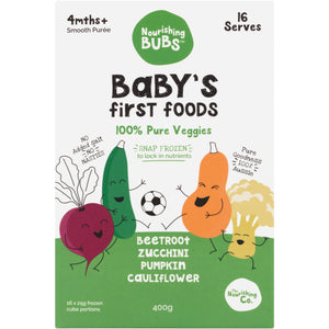 Bubs Veg 1 Pack: Beetroot, Zucchini, Pumpkin & Cauliflower