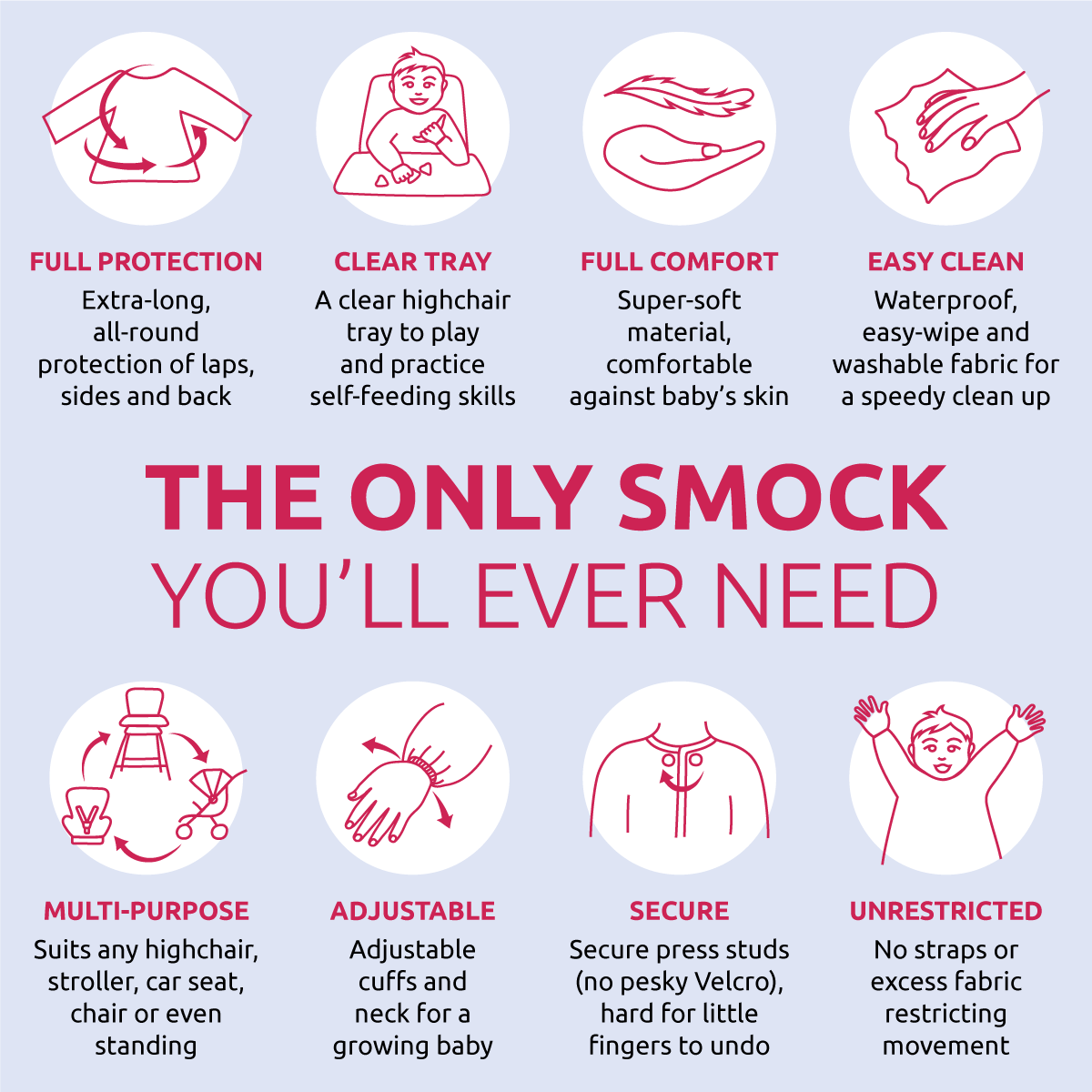 Messy Mealtimes Toddler Smock (8 Months to 2+ Years ) - Long Sleeve