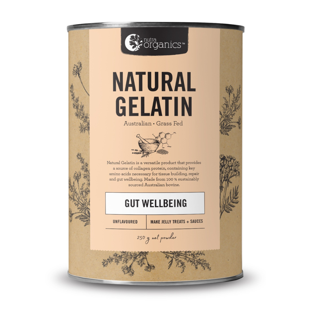 NEW! Nutra Organics Natural Gelatin Unflavoured Powder 250g