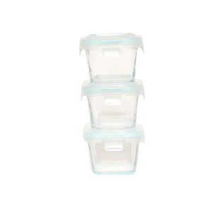 Square Glass Jars 200mL - 3 Pack